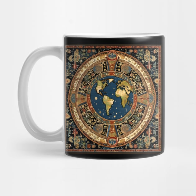 Global Map Renaissance Tapestry Travel History Tour historical traveler by Aurora X